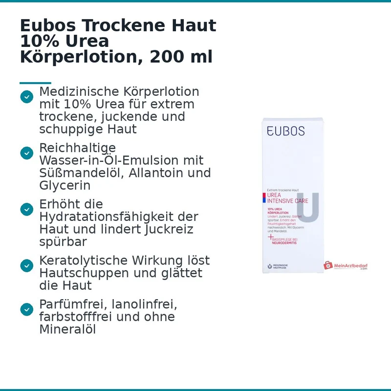 Eubos Trockene Haut Urea 10% Körperlotion, 200 ml