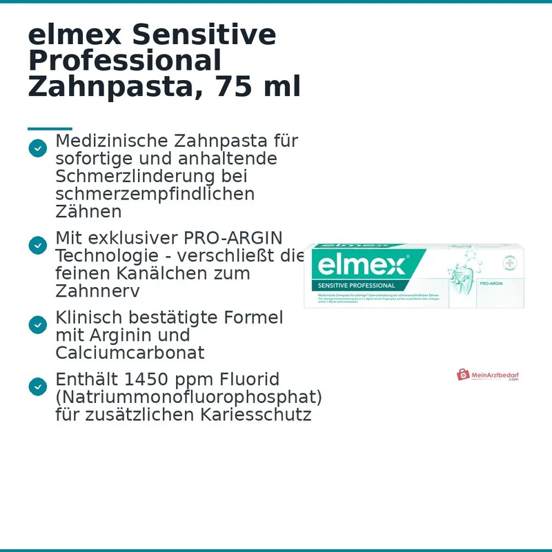 elmex Sensitive Professional Arginin / Calciumcarbonat Zahnpasta, 75 ml