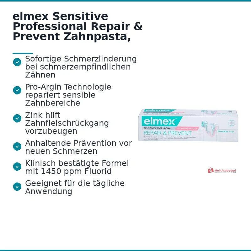 elmex Sensitive Professional Repair & Prevent Arginin / Zink Zahnpasta, 75 ml