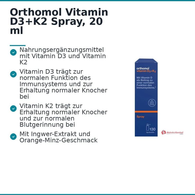 Orthomol Vitamin D3+K2 Spray, 20 ml