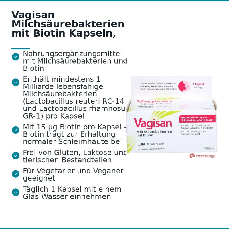 Vagisan Milchsäurebakterien mit Biotin Kapseln, 30 St.