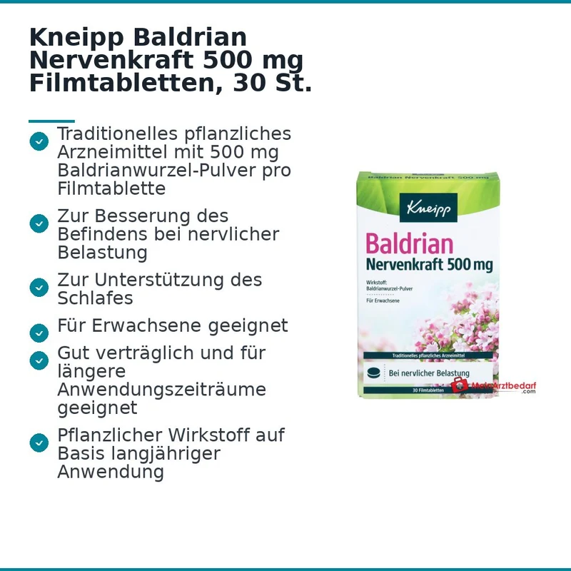 Kneipp Baldrian Nervenkraft 500 mg Filmtabletten, 30 St.