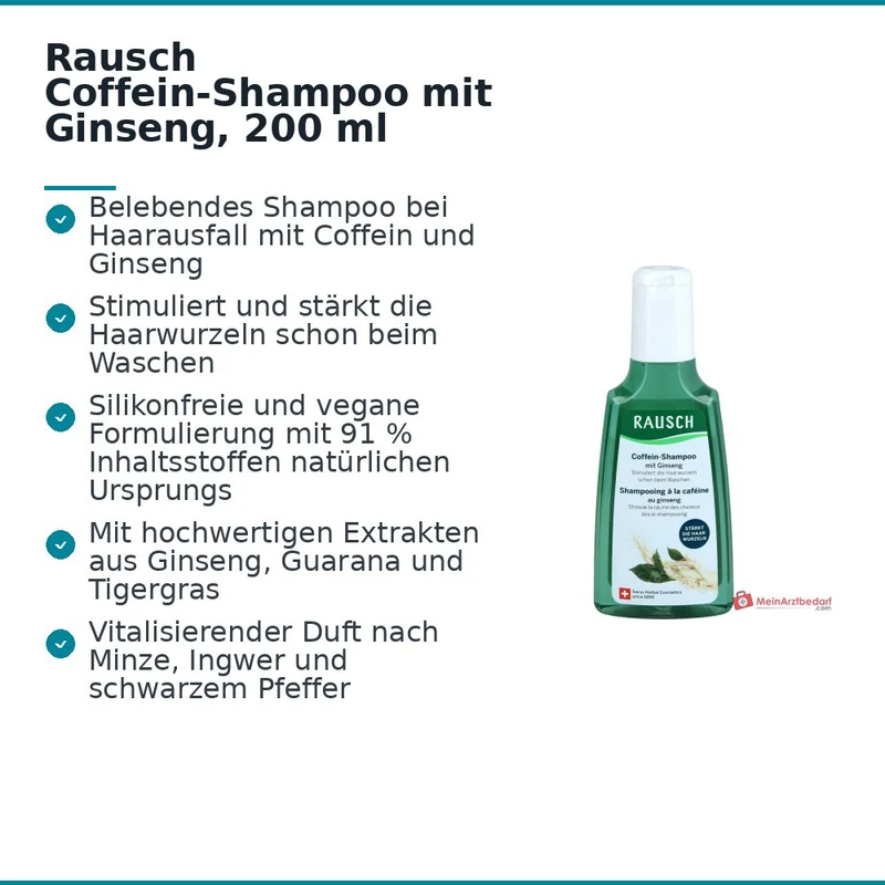 Rausch Coffein-Shampoo mit Ginseng, 200 ml