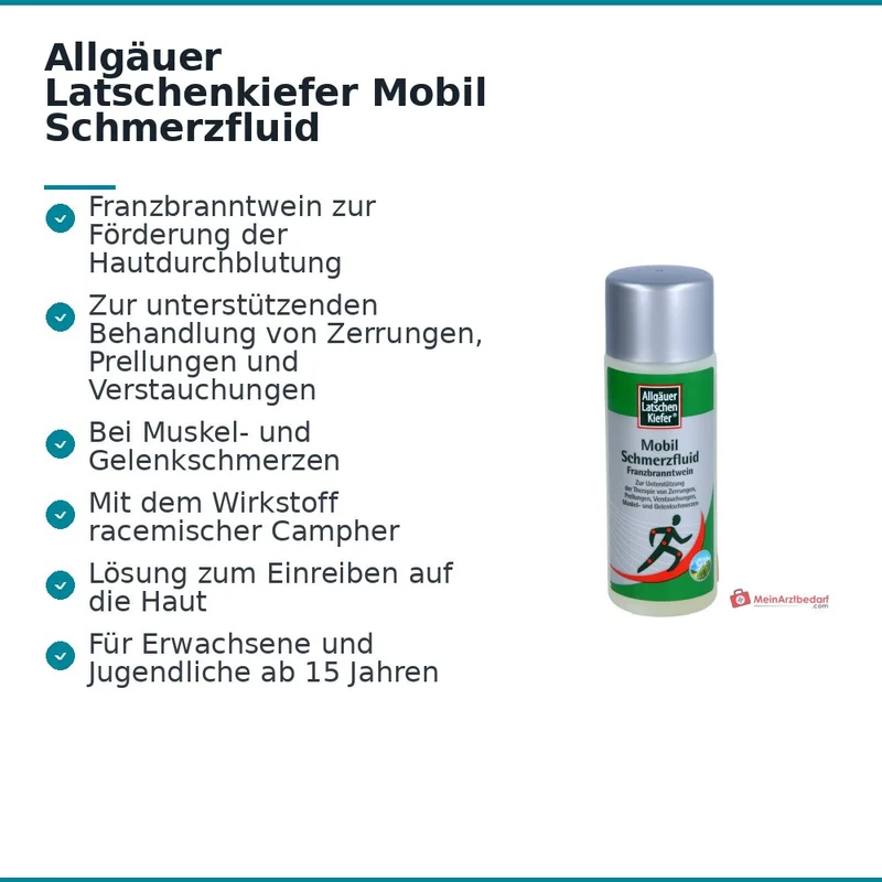 Allgäuer Latschenkiefer Mobil Schmerzfluid Franzbranntwein Lösung, 100 ml