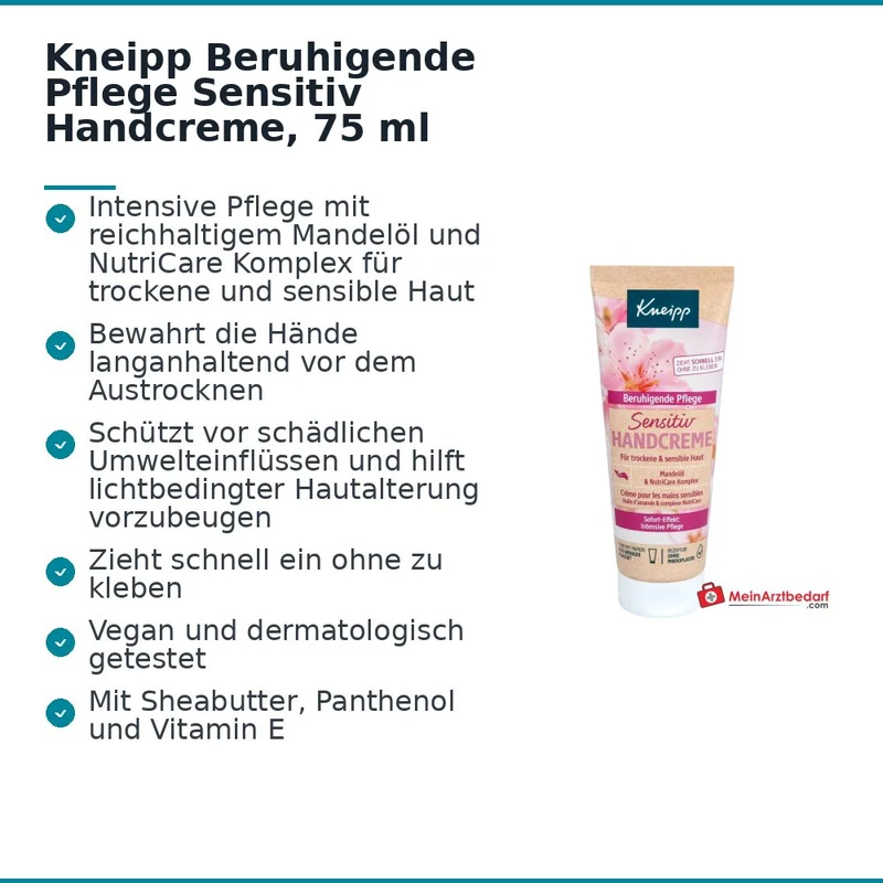 Kneipp Beruhigende Pflege Sensitiv Handcreme, 75 ml