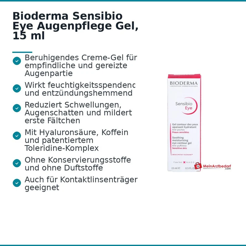 Bioderma Sensibio Eye Augenpflege Gel, 15 ml