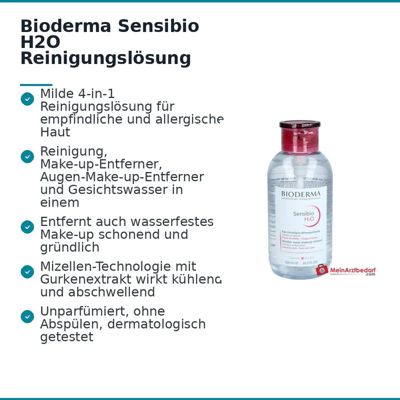 Bioderma Sensibio H2O Reinigungslösung Pump, 500 ml