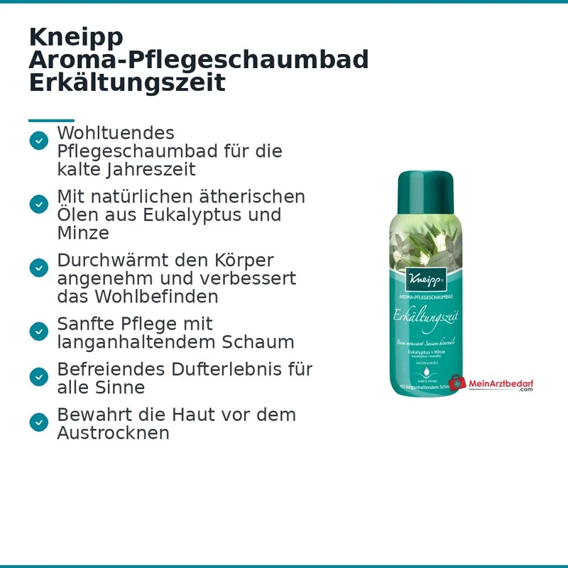 Kneipp Aroma-Pflegeschaumbad Erkältungszeit Eukalyptus & Minze, 400 ml