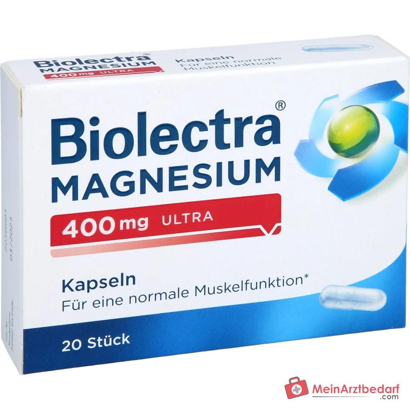 Biolectra Magnesium 400 mg Magnesiumoxid Kapseln, 20 St.