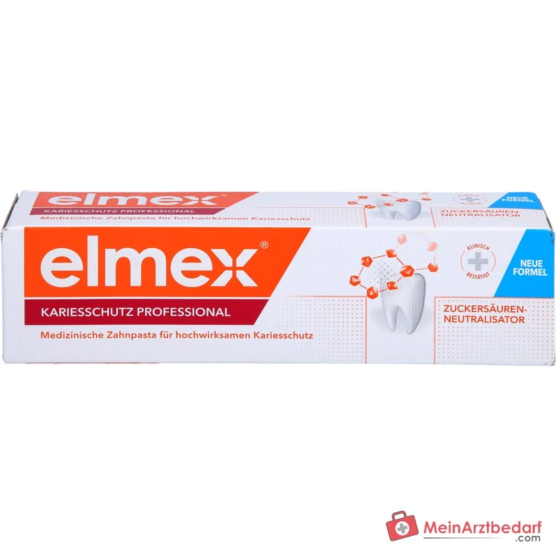 elmex Kariesschutz Professional Zahnpasta mit Zuckersäuren-Neutralisator / Fluorid / Kalzium, 75 ml