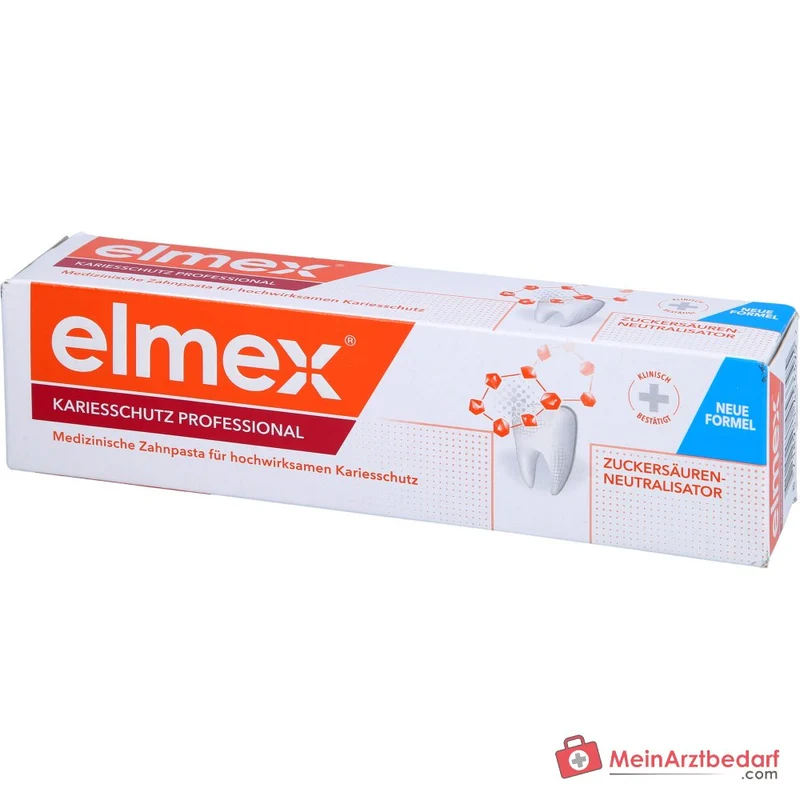 elmex Kariesschutz Professional Zahnpasta mit Zuckersäuren-Neutralisator / Fluorid / Kalzium, 75 ml
