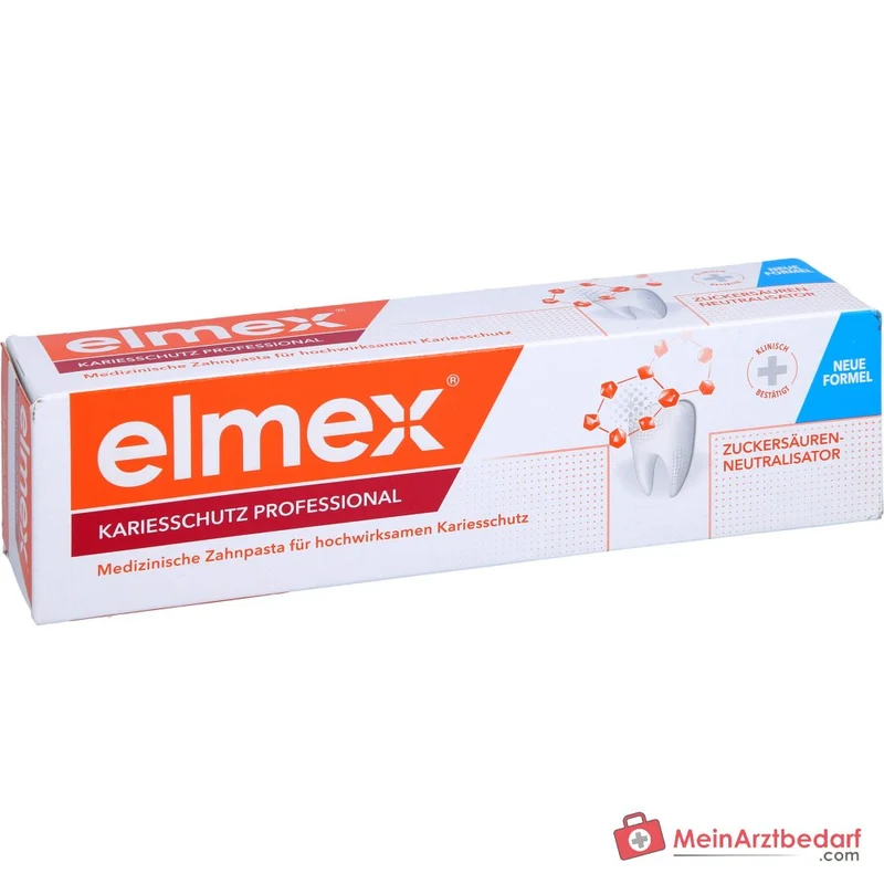 elmex Kariesschutz Professional Zahnpasta mit Zuckersäuren-Neutralisator / Fluorid / Kalzium, 75 ml