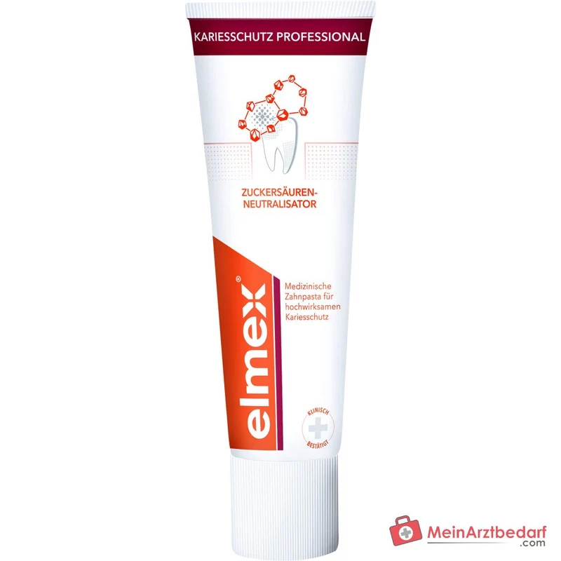 elmex Kariesschutz Professional Zahnpasta mit Zuckersäuren-Neutralisator / Fluorid / Kalzium, 75 ml