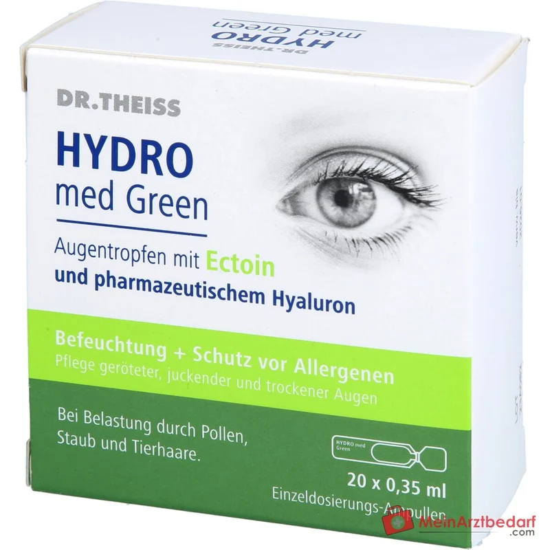 Dr. Theiss Hydro med Green Ectoin / Natriumhyaluronat Augentropfen, 20 x 0,35 ml