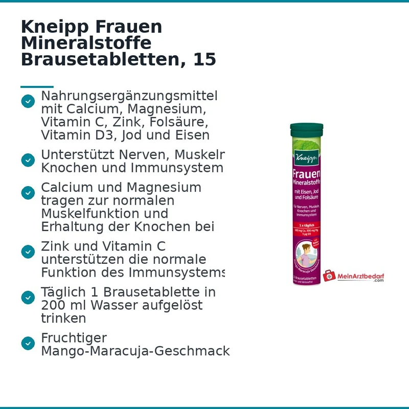 Kneipp Frauen Mineralstoffe Brausetabletten, 15 St.