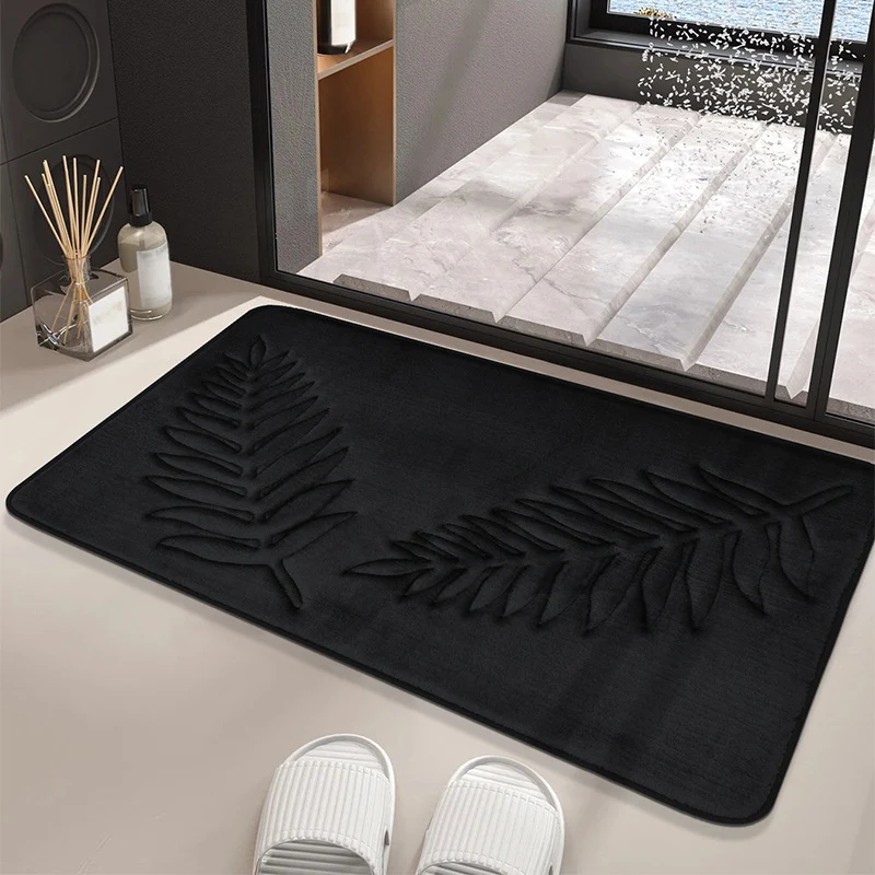 Weicher Plüsch-Blatt-Design-Badeteppich für das Badezimmer