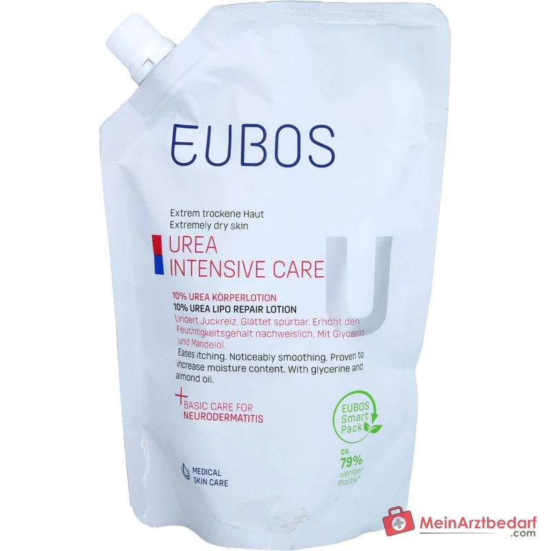Eubos Trockene Haut Urea 10% Körperlotion Nachfüllbeutel, 400 ml