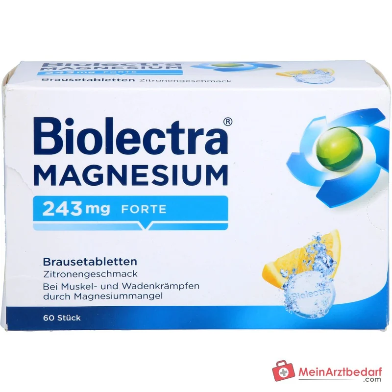 Biolectra Magnesium 243 mg forte Magnesiumoxid Brausetabletten Zitronengeschmack, 60 St.
