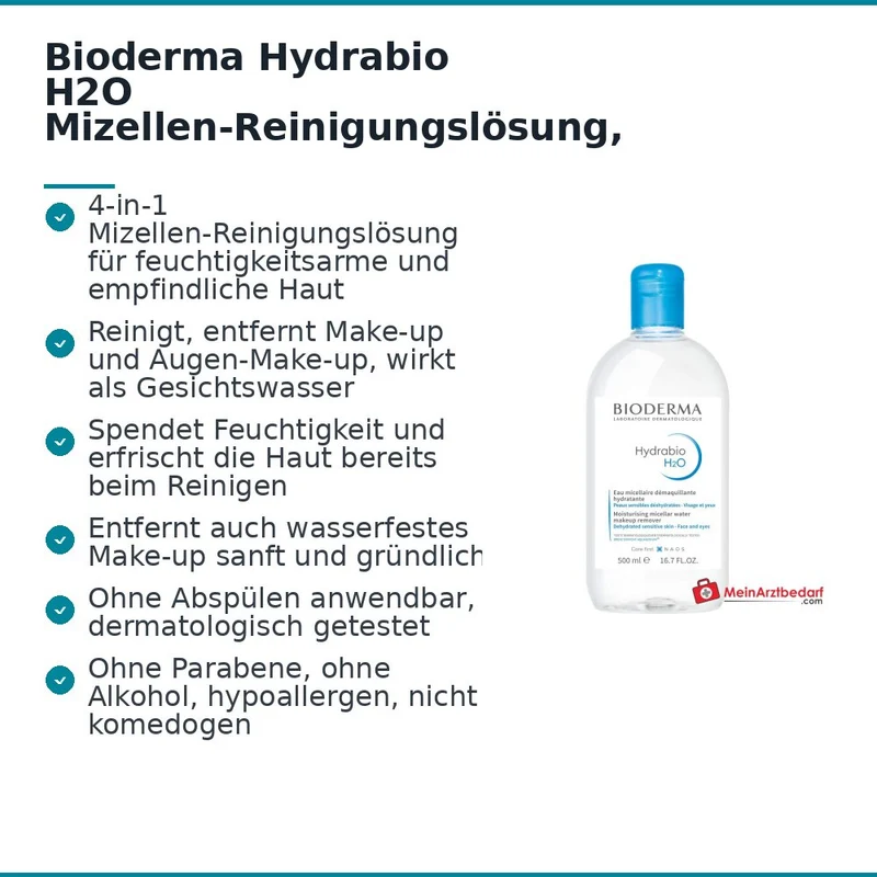 Bioderma Hydrabio H2O Mizellen-Reinigungslösung, 500 ml