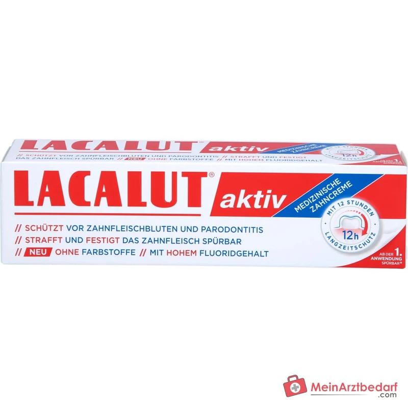 Lacalut Aktiv Aluminiumlactat / Aluminiumfluorid / Chlorhexidin / Allantoin / Bisabolol Zahncreme, 100 ml