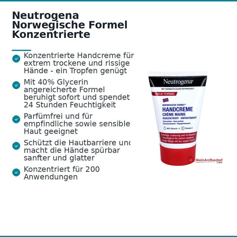 Neutrogena Norwegische Formel Konzentrierte Handcreme unparfümiert, 50 ml