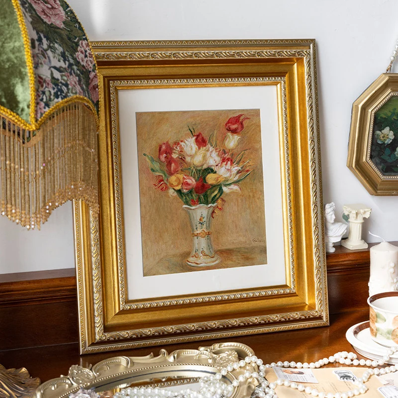 Verschnörkelter Vintage Blumen Kunstrahmen für Zuhause