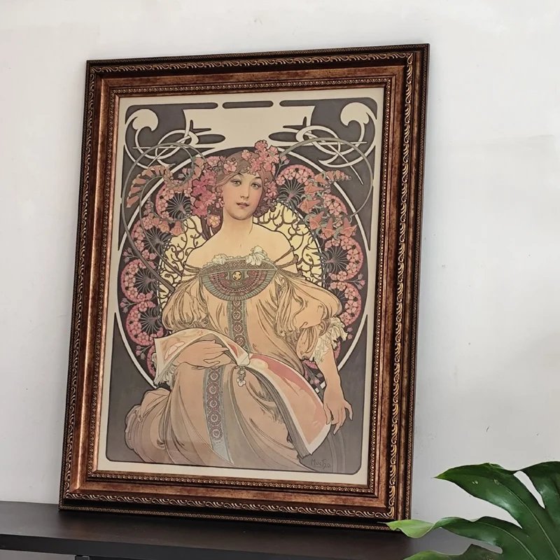 Verschnörkelter Vintage Blumen Kunstrahmen für Zuhause