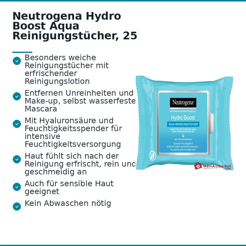 Neutrogena Hydro Boost Aqua Reinigungstücher, 25 St.