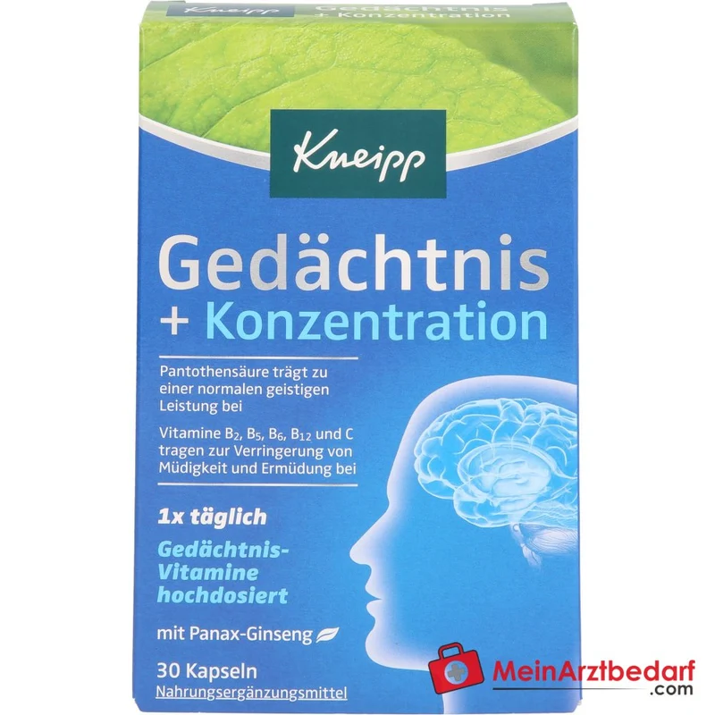 Kneipp Gedächtnis + Konzentration Kapseln, 30 St.