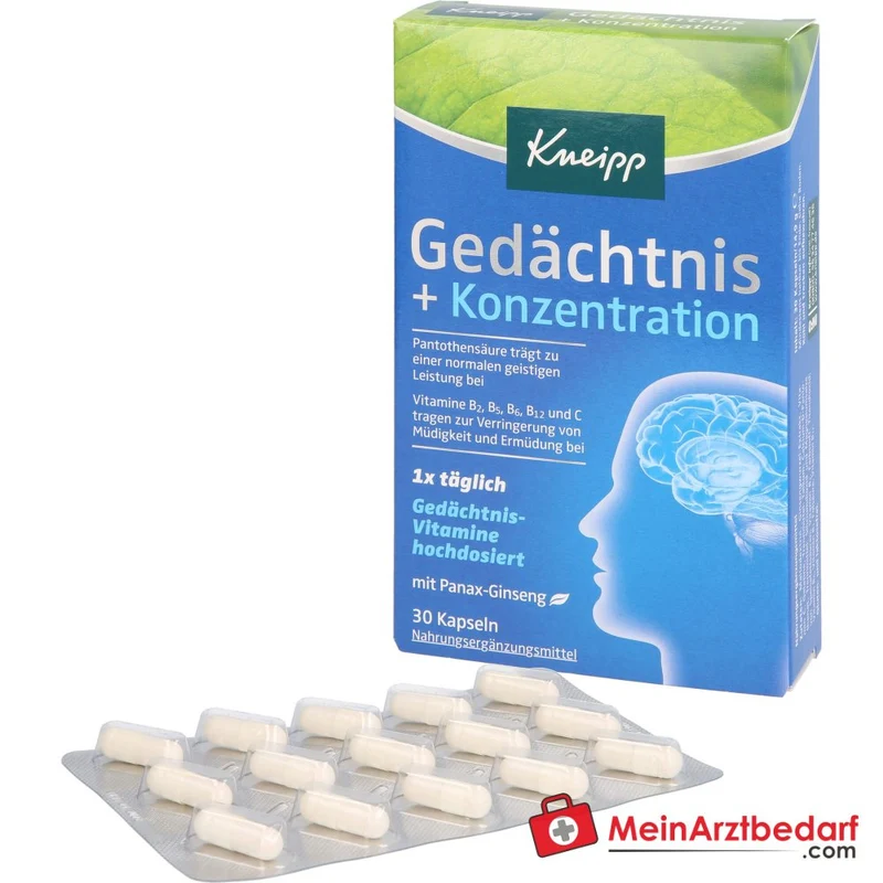 Kneipp Gedächtnis + Konzentration Kapseln, 30 St.