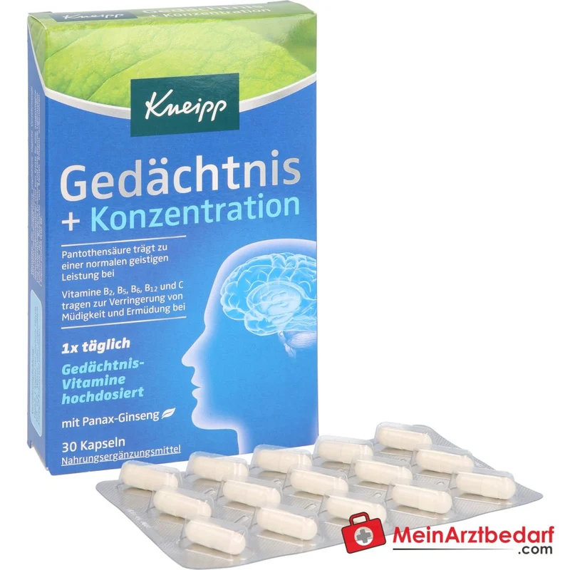 Kneipp Gedächtnis + Konzentration Kapseln, 30 St.