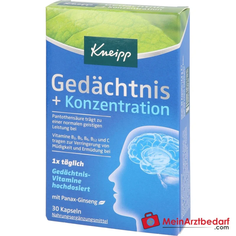 Kneipp Gedächtnis + Konzentration Kapseln, 30 St.