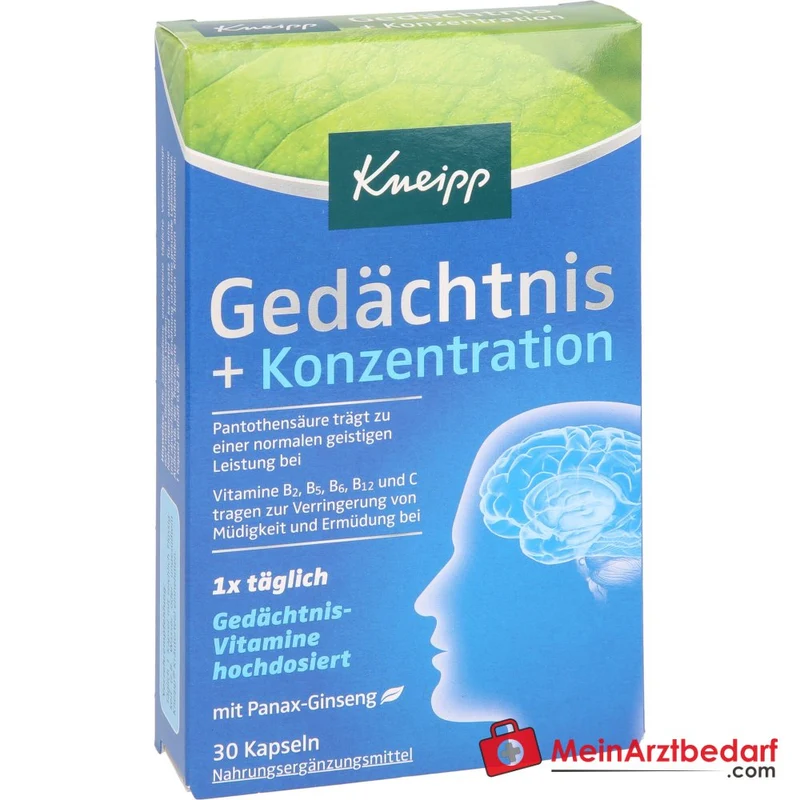 Kneipp Gedächtnis + Konzentration Kapseln, 30 St.