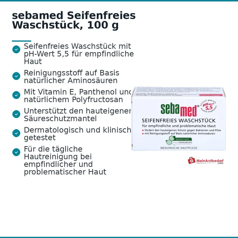 sebamed Seifenfreies Waschstück, 100 g