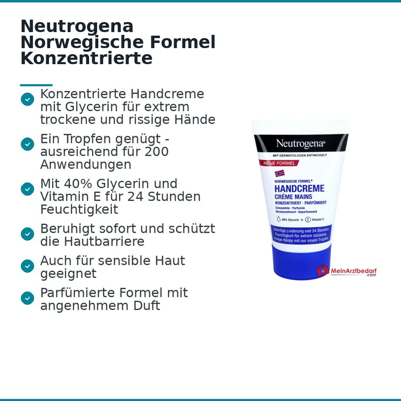 Neutrogena Norwegische Formel Konzentrierte Handcreme parfümiert, 50 ml