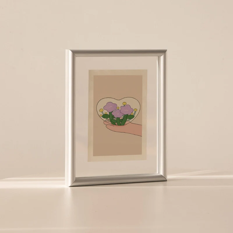 Herzförmiger botanischer Illustrationsrahmen für Zuhause