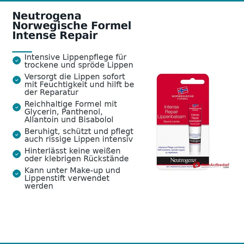 Neutrogena Norwegische Formel Intense Repair Lippenbalsam, 15 ml