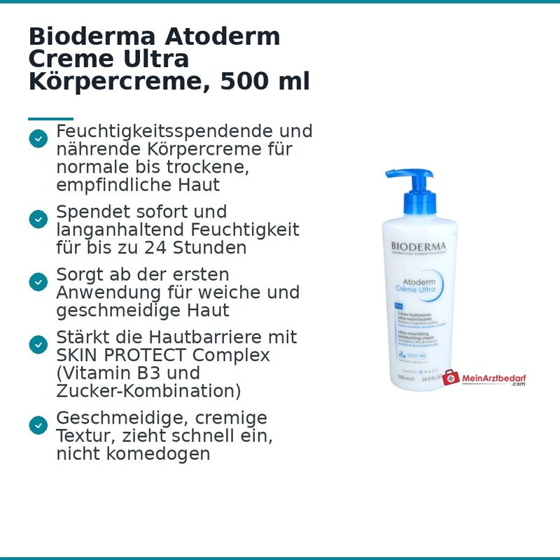 Bioderma Atoderm Creme Ultra Körpercreme, 500 ml
