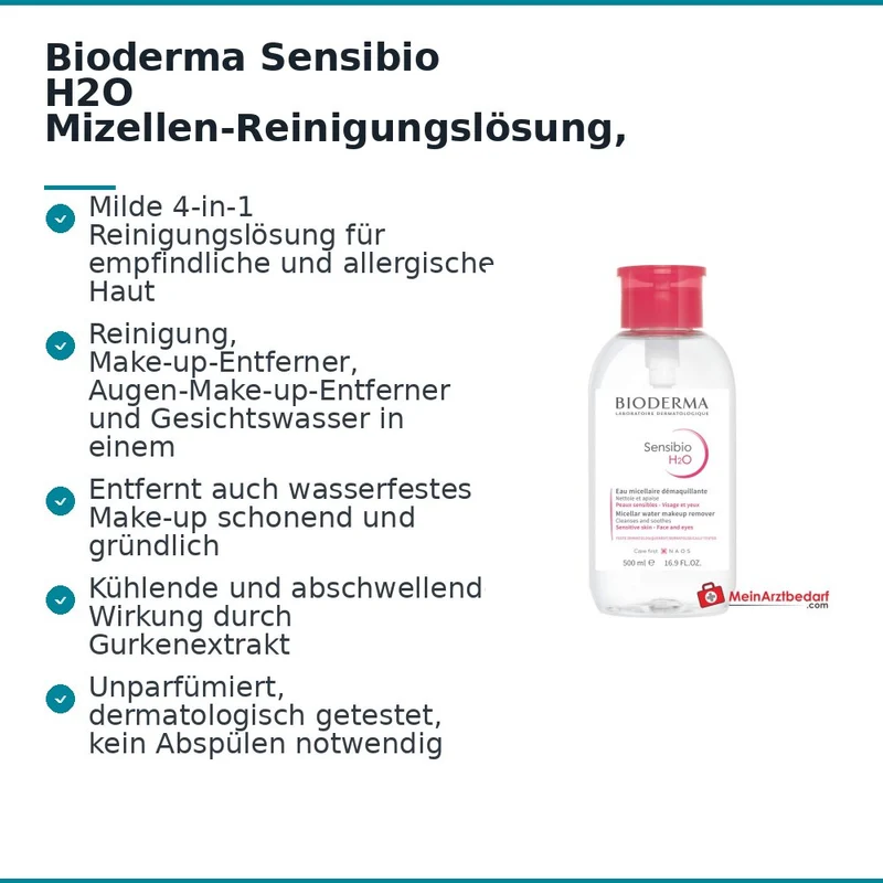 Bioderma Sensibio H2O Mizellen-Reinigungslösung, 500 ml