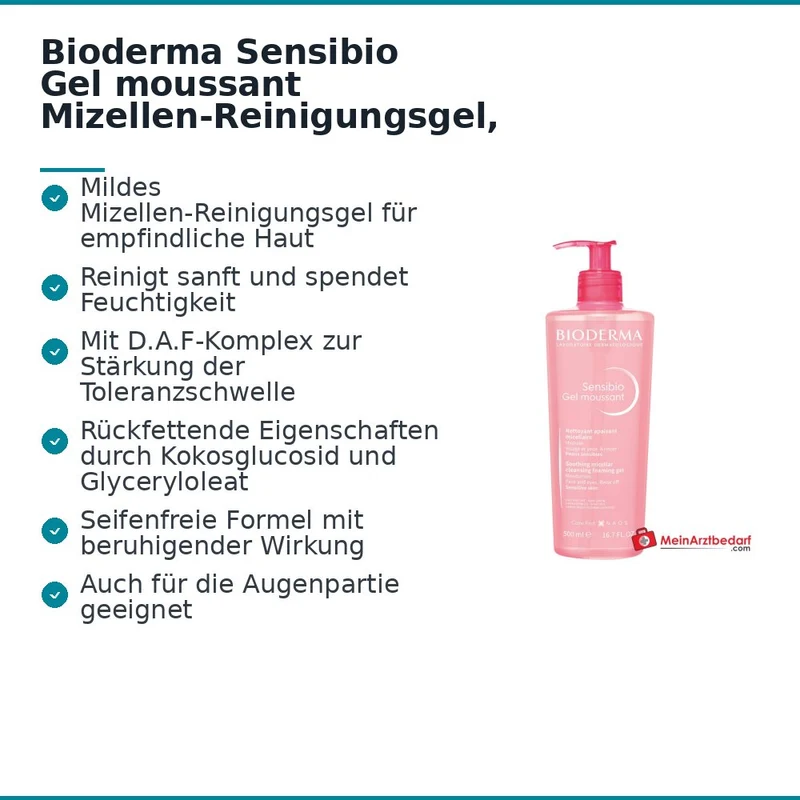 Bioderma Sensibio Gel moussant Mizellen-Reinigungsgel, 500 ml