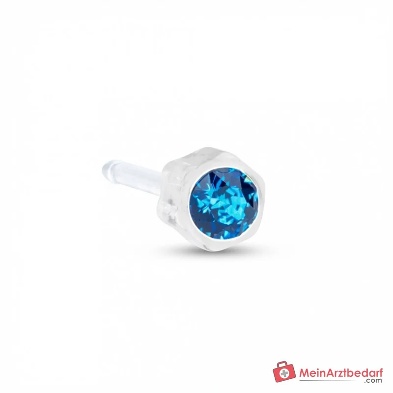 Blomdahl Erstohrstecker Bezel Kunststoff blau, 4 mm, 10 Stk.