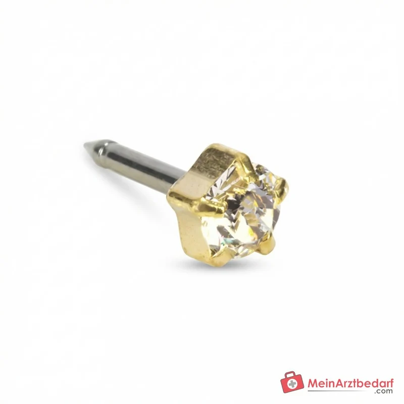 Blomdahl Erstohrstecker Tiffany Titan gold mit Zirkonia, 5 mm, 10 Stk.