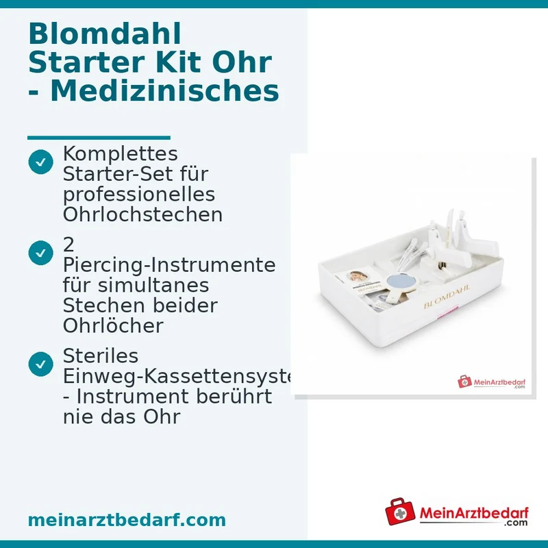 Blomdahl Starter-Kit Ohrlochstechsystem mit 2 Instrumenten, Übungsohr, Hautmarker und Spiegel