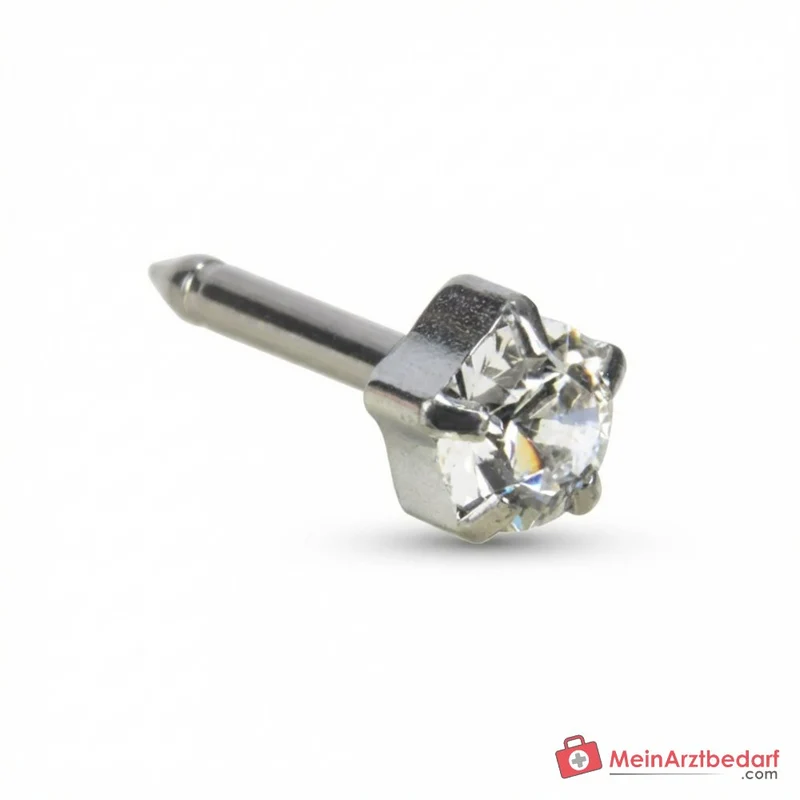 Blomdahl Erstohrstecker Tiffany Titan natur mit Zirkonia, 4 mm, 10 Stk.