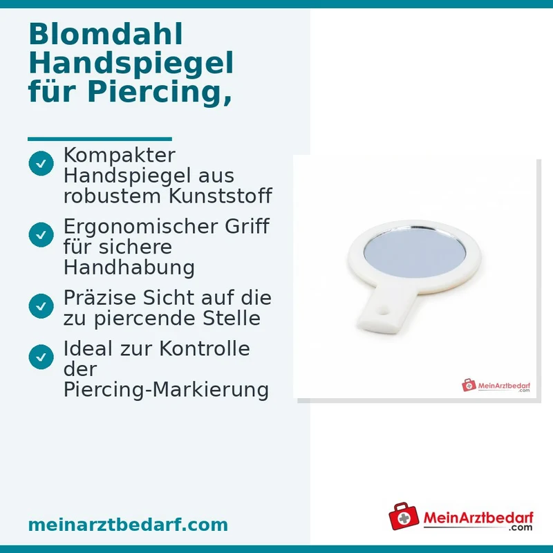 Blomdahl Handspiegel für Piercing, Kunststoff