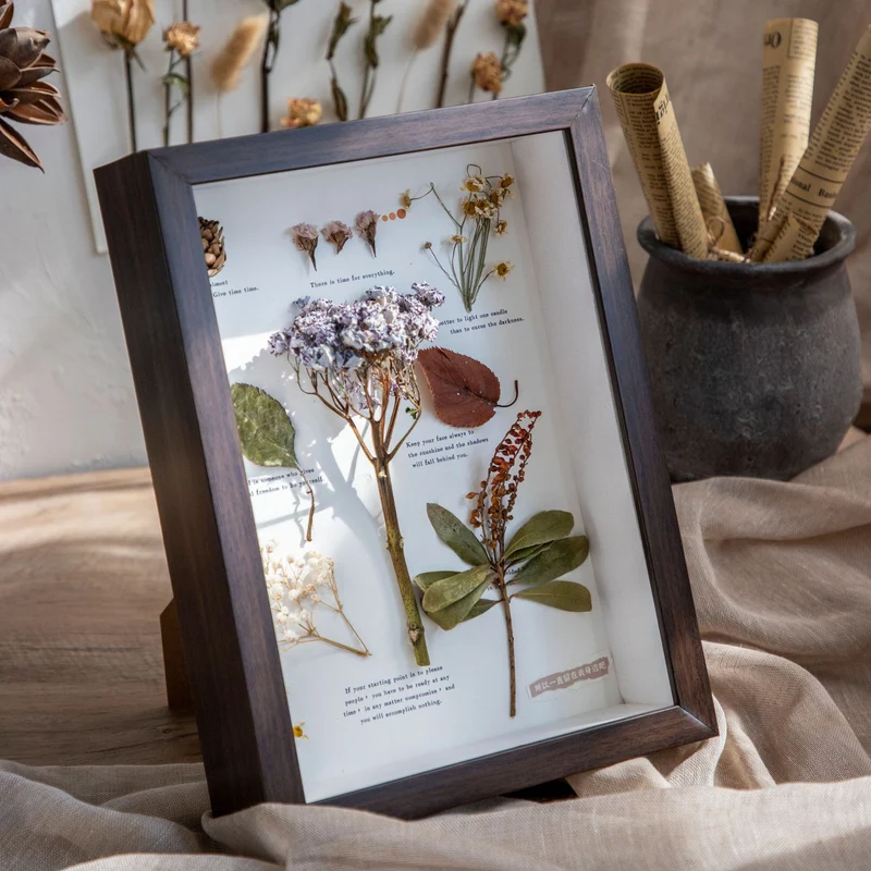 Eleganter botanischer gepresster Blumenrahmen