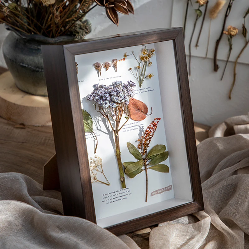 Eleganter botanischer gepresster Blumenrahmen