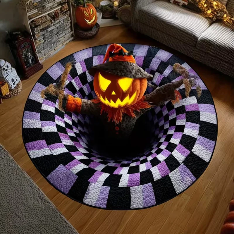 Spooky Halloween-Themen Dekorativer runder Teppich