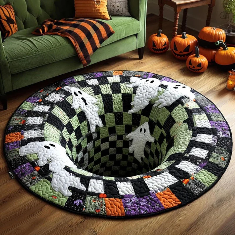 Spooky Halloween-Themen Dekorativer runder Teppich