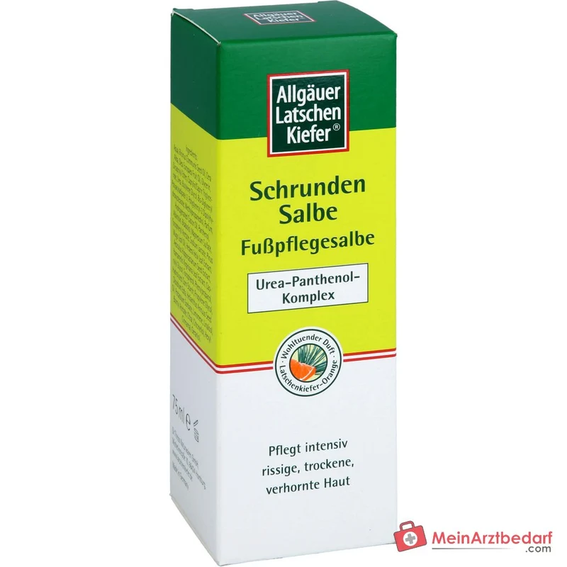 Allgäuer Latschenkiefer Schrunden Salbe Latschenkiefernöl / Urea / Rosskastanie / Hamamelis Salbe, 75 ml